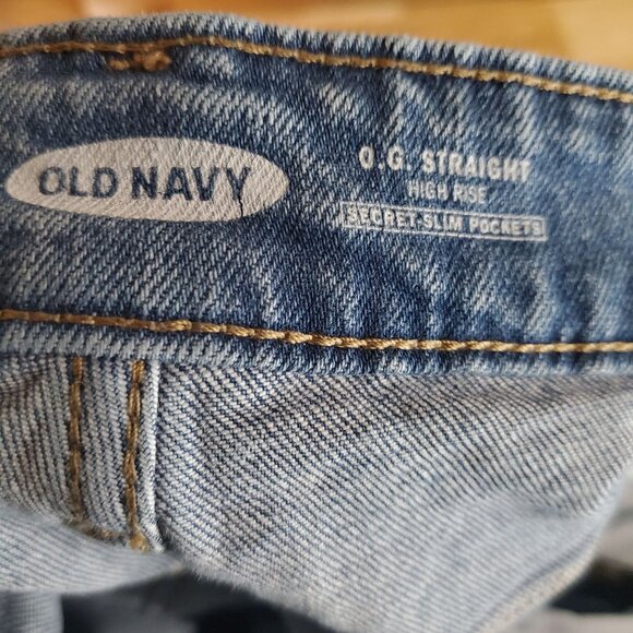Old Navy Jeans Womens 18 Light Blue O.G. Straight High Rise Stretch Denim - Picture 4 of 11
